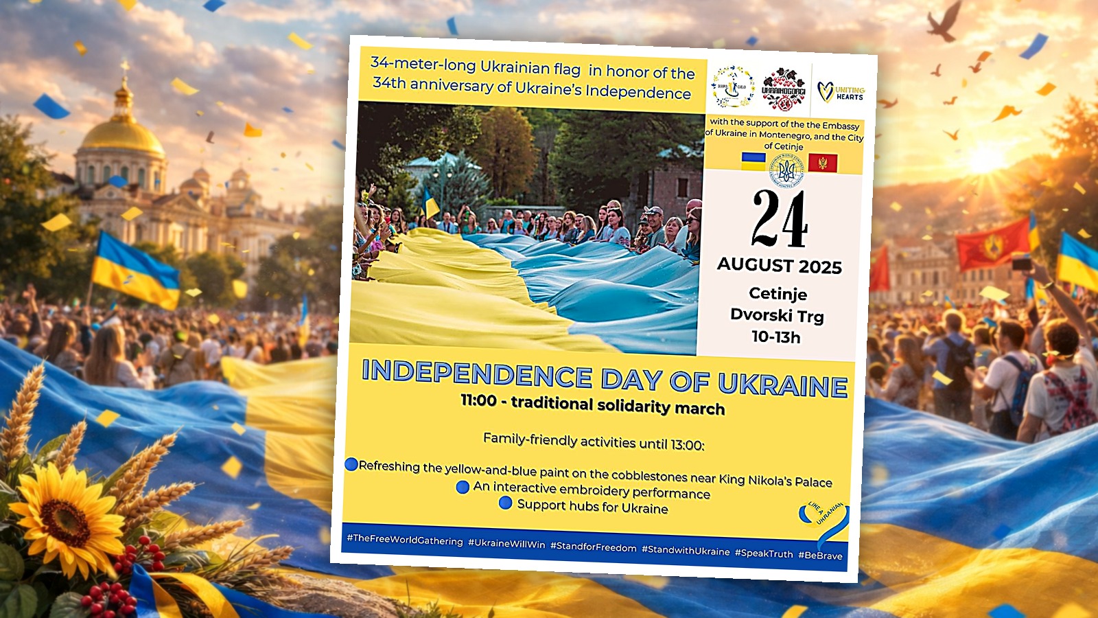 Ukraine’s Independence Day in Cetinje